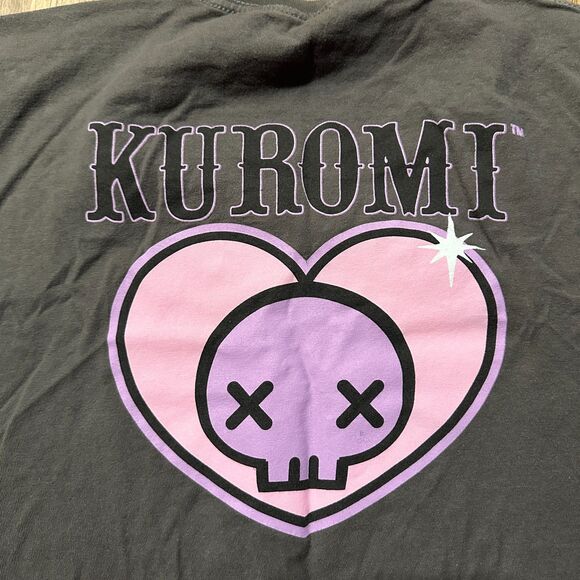 Kuromi by Sanrio Gray Hello Kitty T-Shirt Size L Mallgoth Grunge Cute - Picture 5 of 6